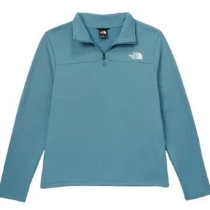 North Face Mens Pullover Blue Fleece Sweater Quarter Zip